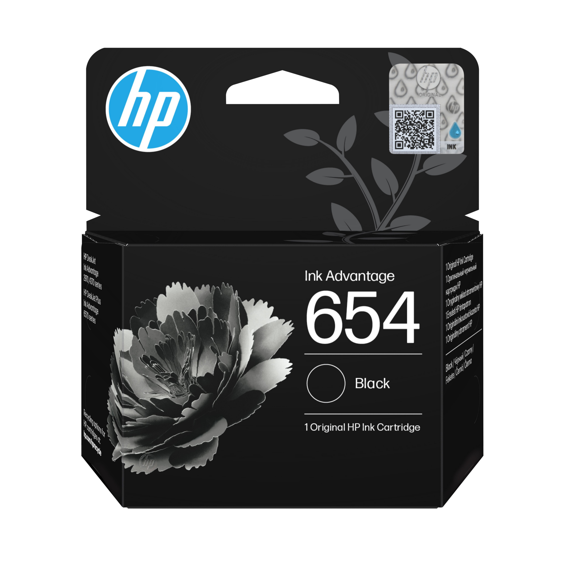 HP 654 black ink cartridge